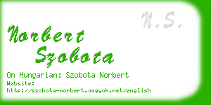 norbert szobota business card